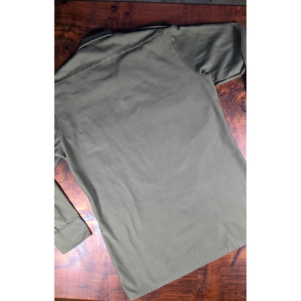 Vintage 1982 German Military Field Shirt Olive Drab Schwarz GMBH Passau Gr 39/40 - Picture 6 of 8